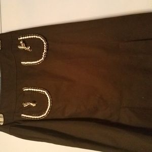 Black skirt with white ruffle design